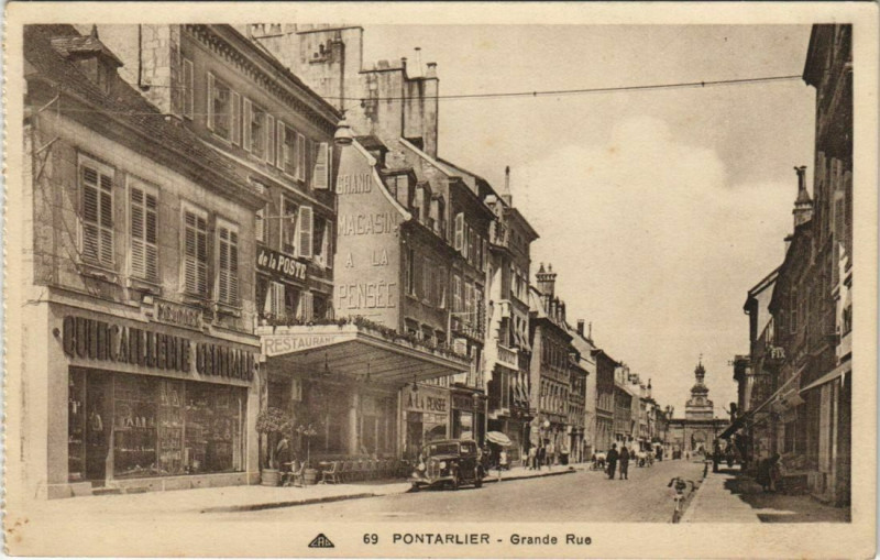 Carte postale ancienne Pontalier Grande Rue France