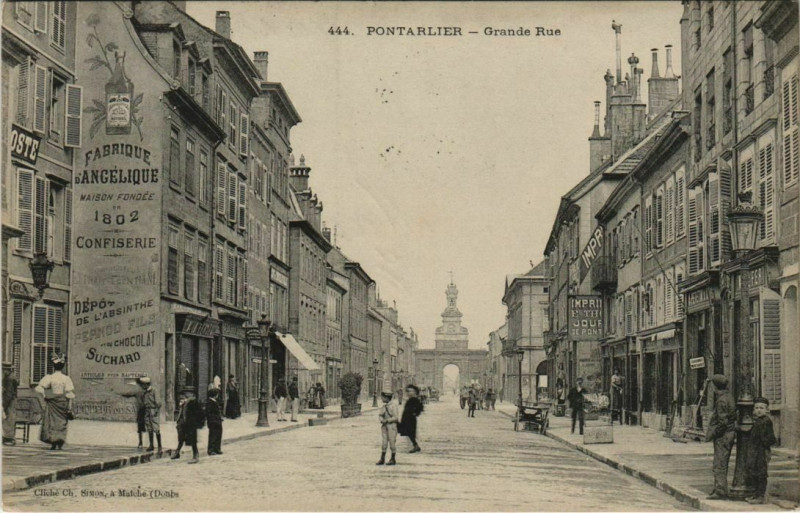 Carte postale ancienne Pontalier Grande Rue France