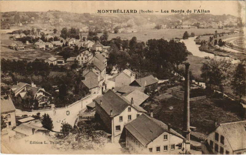 Carte postale ancienne Montbeliard Les Bords de l'Allan France à Montbéliard