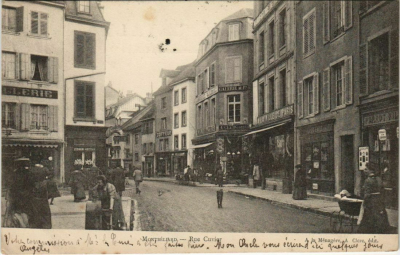 Carte postale ancienne Montbeliard Rue Cuvier France à Montbéliard