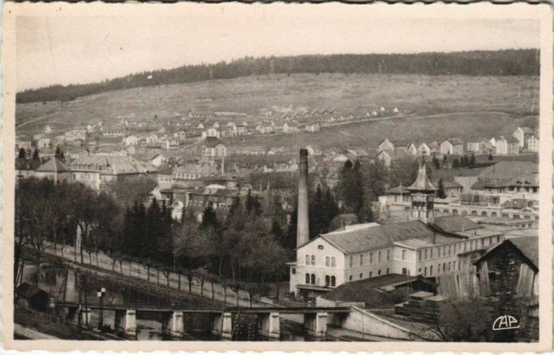 Carte postale ancienne Pontalier vue prise de la Carriere sur la Chocolaterie France