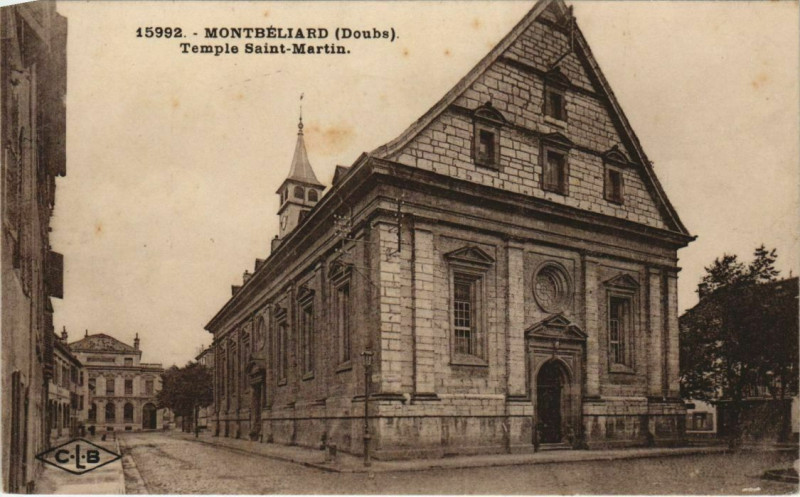 Carte postale ancienne Montbeliard Temple Saint-Martin France à Montbéliard