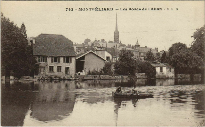 Carte postale ancienne Montbeliard Les Bords de l'Allan France à Montbéliard