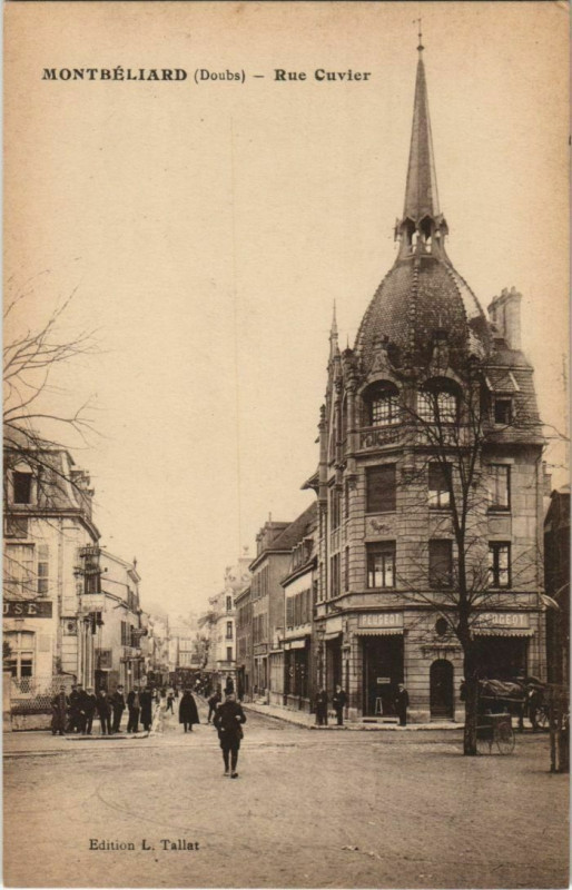 Carte postale ancienne Montbeliard Rue Cuvier France à Montbéliard