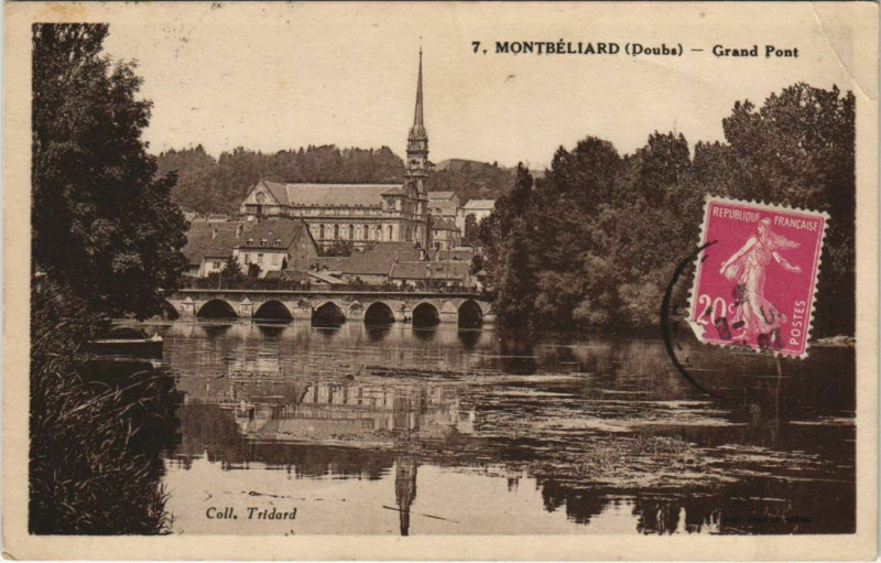 Carte postale ancienne Montbeliard Grand Pont France à Montbéliard
