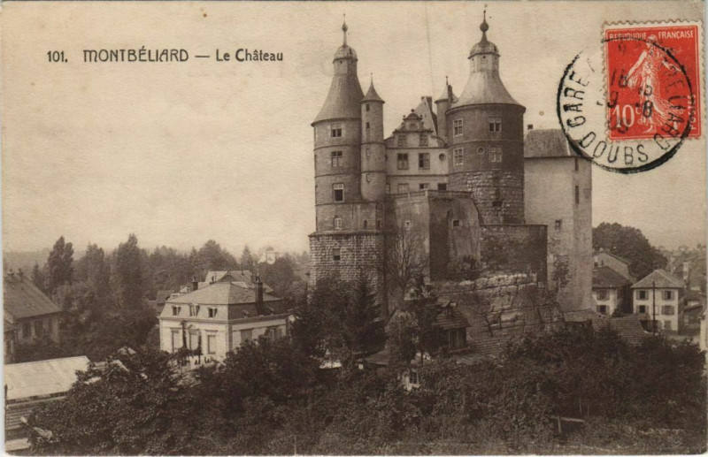 Carte postale ancienne Montbeliard Temple Saint-Georges et Eglise Catholique France à Montbéliard