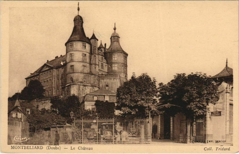 Carte postale ancienne Montbeliard Paysage sur l'Allan et le Chateau France à Montbéliard