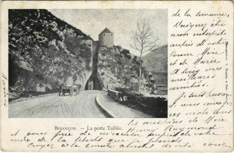 Carte postale ancienne Besancon Porte Taillee France à Besançon