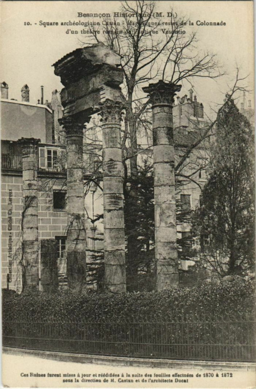 Carte postale ancienne Besancon Square Archeologique Castan France à Besançon