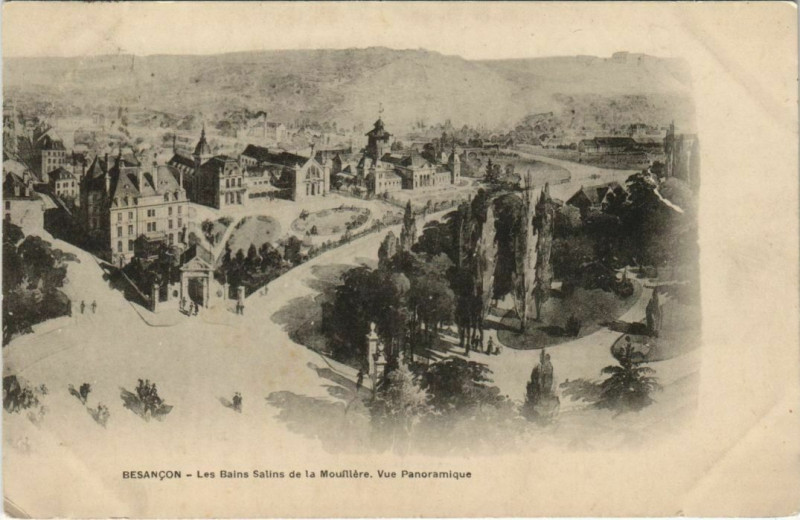 Carte postale ancienne Besancon Les Bains Salins de la Mouillere France à Besançon