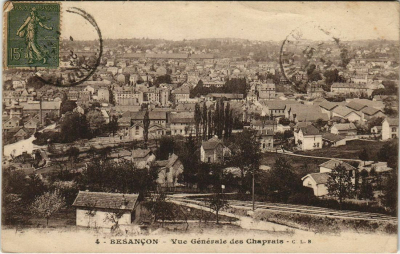 Carte postale ancienne Besancon vue generale des Chaprais France à Besançon