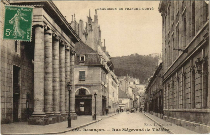 Carte postale ancienne Besancon Rue Megevand France à Besançon