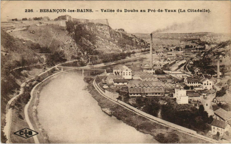 Carte postale ancienne Besancon Valle du Doubs au Pre de Vaux France à Besançon
