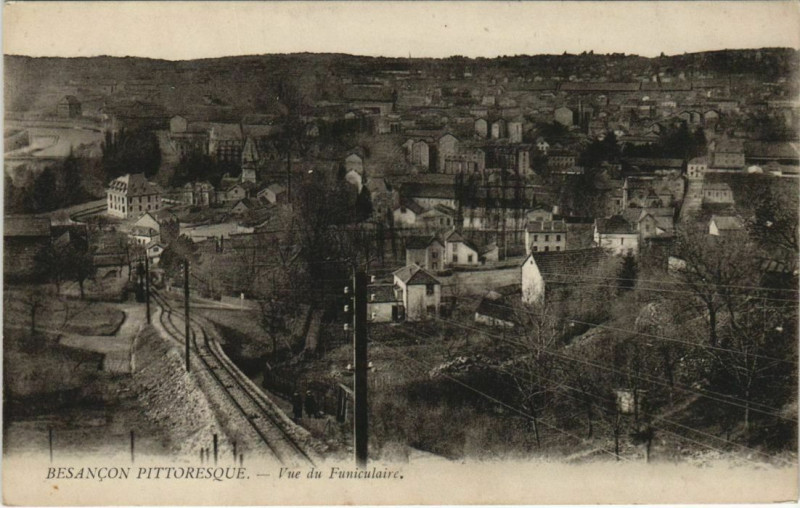 Carte postale ancienne Besancon vue du Funiculaire France à Besançon