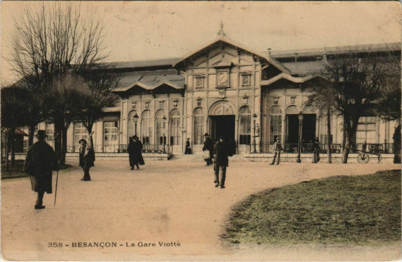 Carte postale ancienne Besancon La Gare Viotte France à Besançon