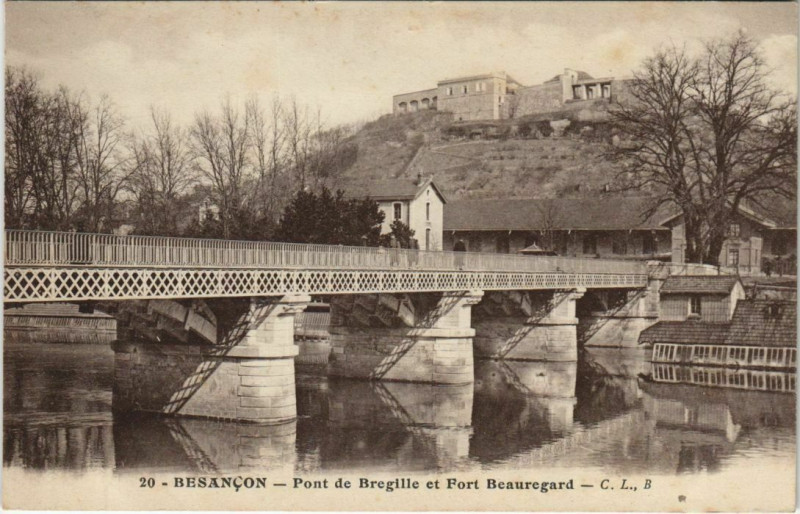 Carte postale ancienne Besancon Pont Bregille et Fort Beuaregard France à Besançon