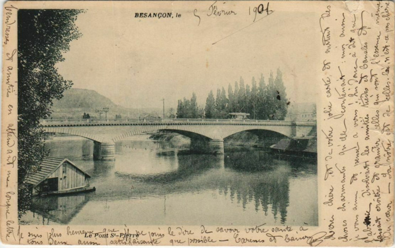 Carte postale ancienne Besancon Pont Saint-Pierre France à Besançon