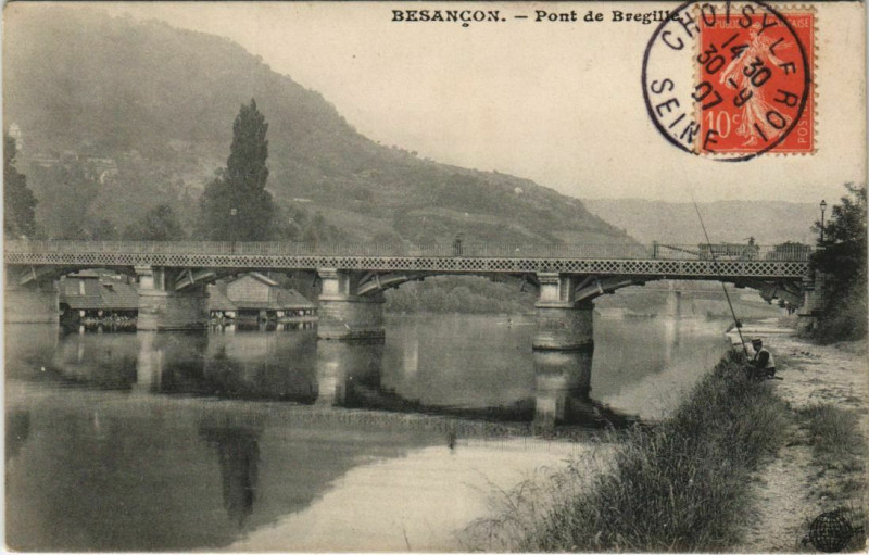 Carte postale ancienne Besancon Pont de Bregille France à Besançon