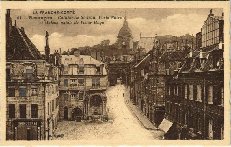 Carte postale ancienne Besancon Cathedrale Saint-Jean ,Porte Noire France à Besançon