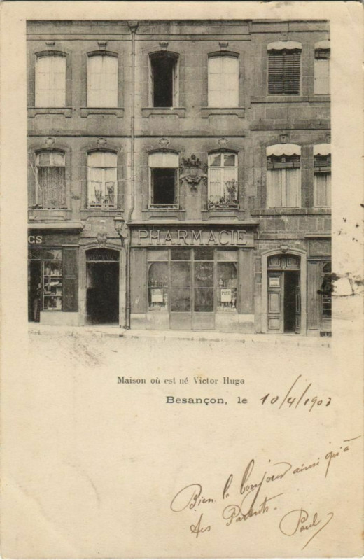 Carte postale ancienne Besancon Maison Victor Hugo France à Besançon