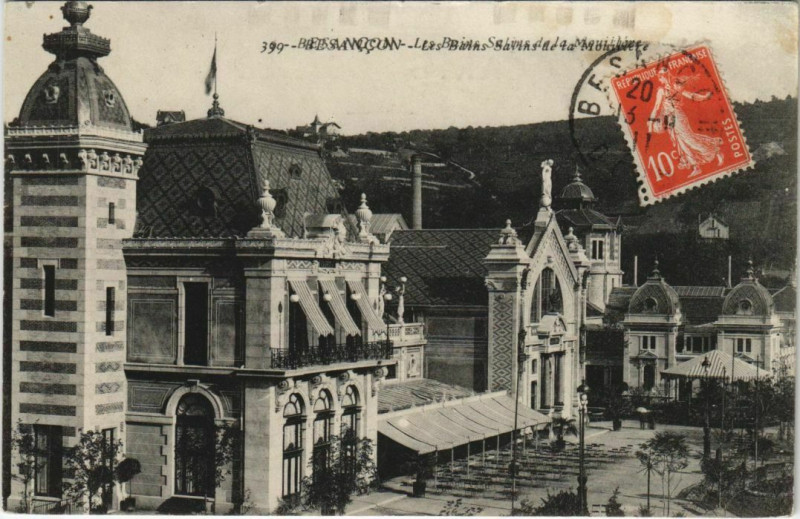 Carte postale ancienne Besancon Bains Salins de la Mouillere France à Besançon