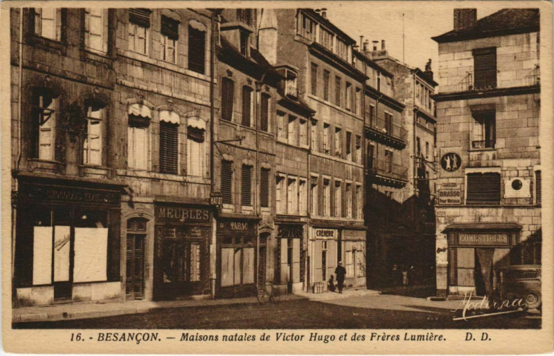 Carte postale ancienne Besancon Maison natales de Victor Hugo ,Freres Lumiere France à Besançon