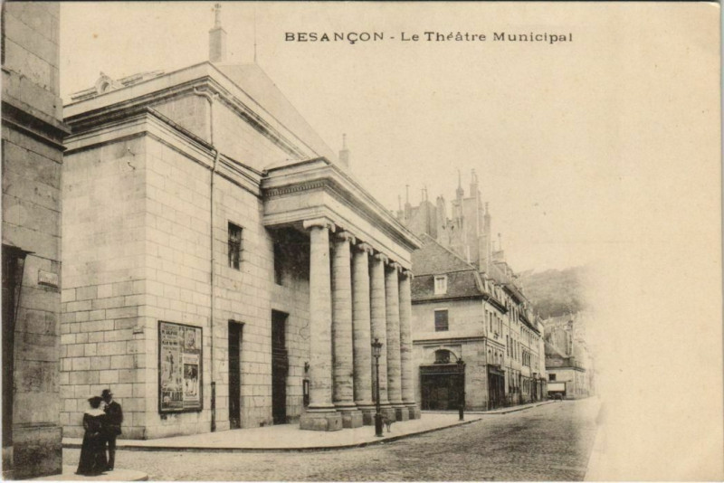 Carte postale ancienne Besancon Theatre Municipal France à Besançon