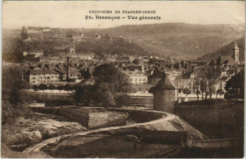 Carte postale ancienne Besancon vue generale France à Besançon