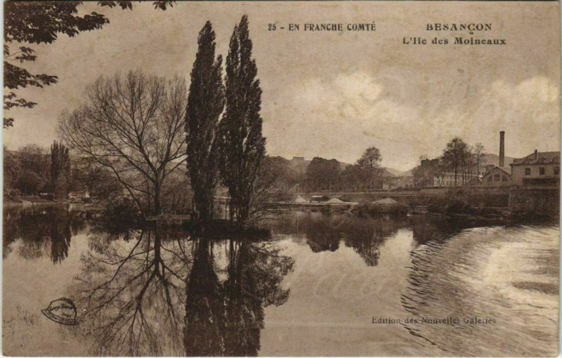 Carte postale ancienne Besancon Ile des Moineaux France à Besançon