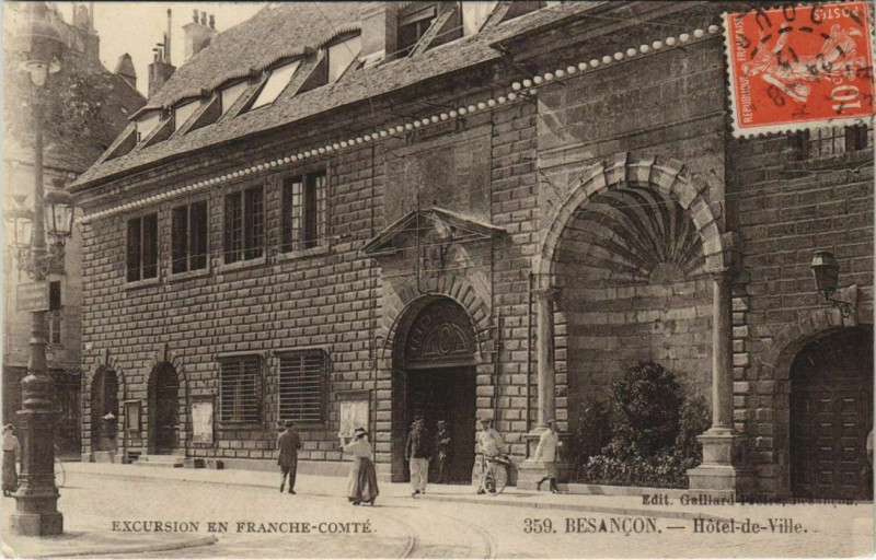 Carte postale ancienne Besancon Hotel de Ville France à Besançon