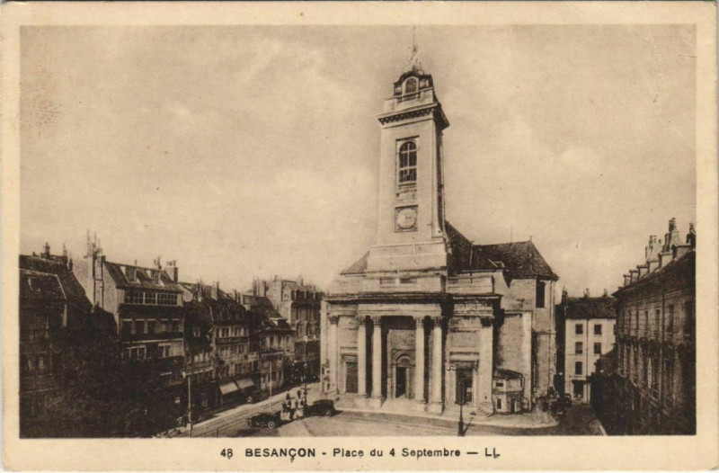 Carte postale ancienne Besancon Place du 4 Septembre France à Besançon