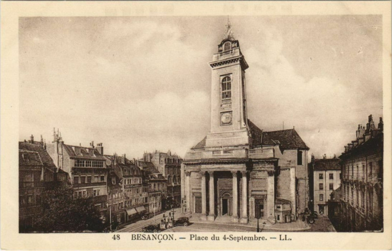 Carte postale ancienne Besancon Place du 4 Septembre France à Besançon