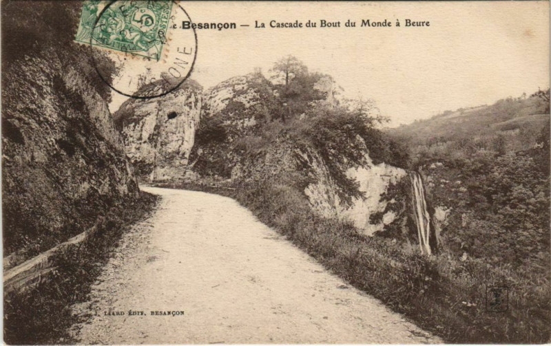 Carte postale ancienne Besancon La Cascade du Bout du Monde a Beure France à Besançon