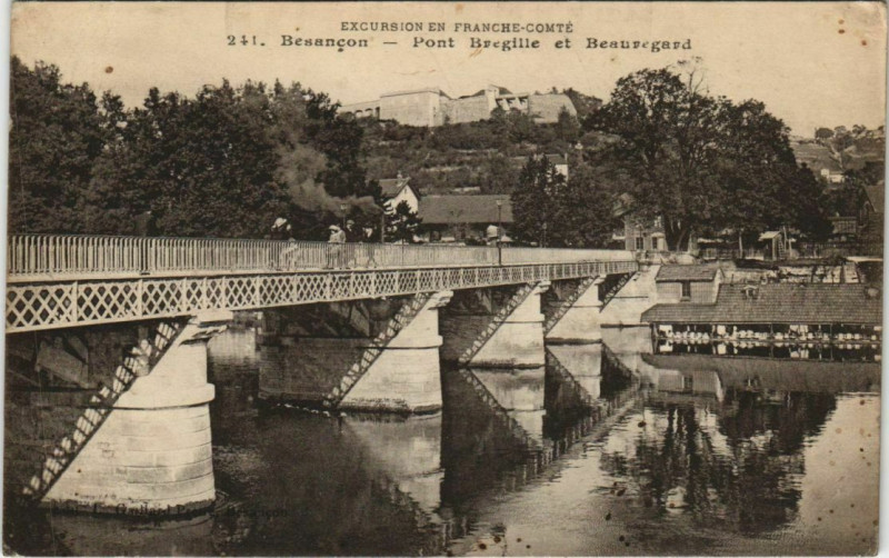 Carte postale ancienne Besancon Pont Bregille et Beauregard France à Besançon