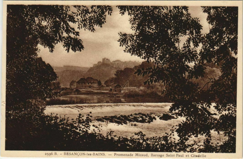 Carte postale ancienne Besancon Promenade Micaud France à Besançon