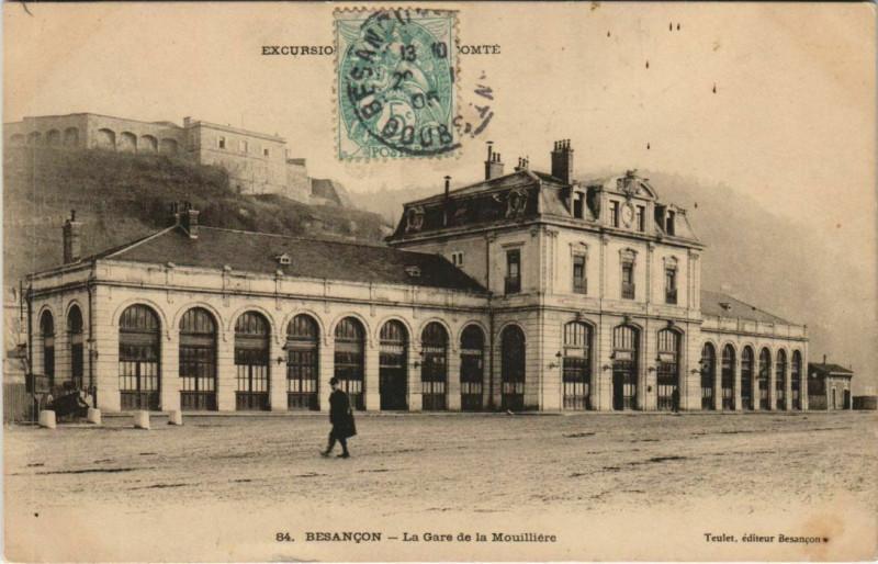 Carte postale ancienne Besancon La Gare de la Mouilliere France à Besançon