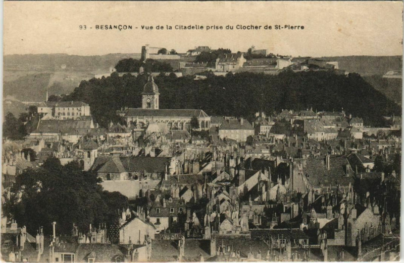 Carte postale ancienne Besancon vue de la Citadelle France à Besançon