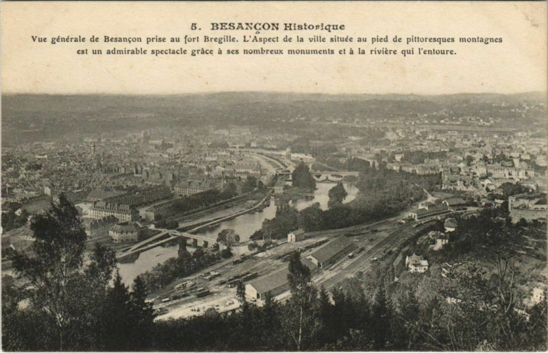 Carte postale ancienne Besancon vue generale France à Besançon