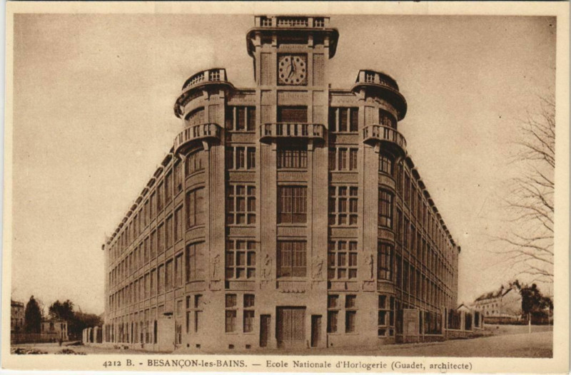 Carte postale ancienne Besancon Ecola Nationale d'Horlogerie France à Besançon