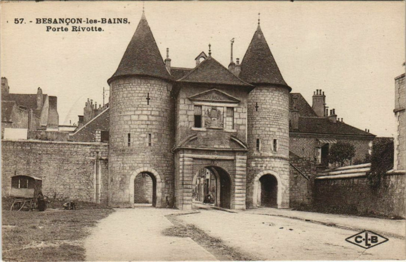 Carte postale ancienne Besancon Porte Rivotte France à Besançon