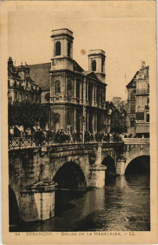 Carte postale ancienne Besancon Eglise de la Madeleine France à Besançon