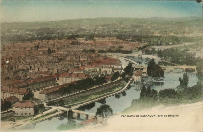 Carte postale ancienne Besancon panorama France à Besançon