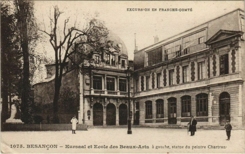 Carte postale ancienne Besancon Kursaal et Ecole des Bateaux Arts France à Besançon