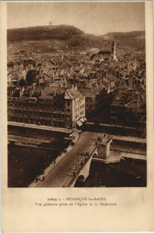 Carte postale ancienne Besancon vue generale France à Besançon