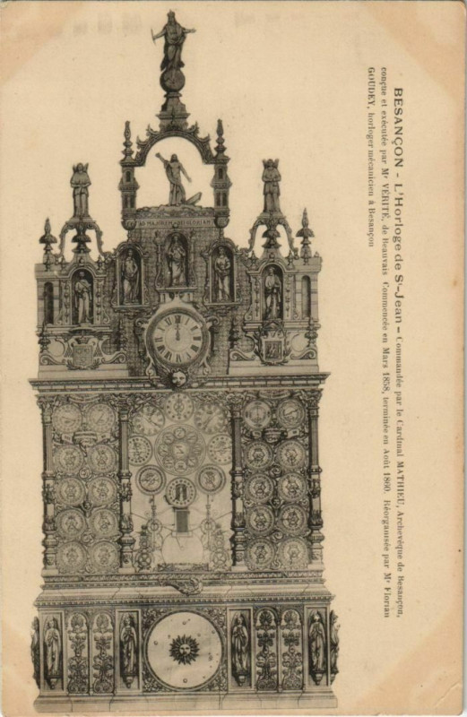 Carte postale ancienne Besancon Horloge de Saint-Jean France à Besançon