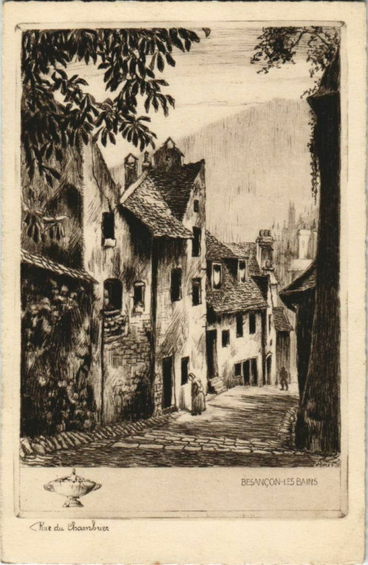 Carte postale ancienne Besancon Rue du Chambrier France à Besançon