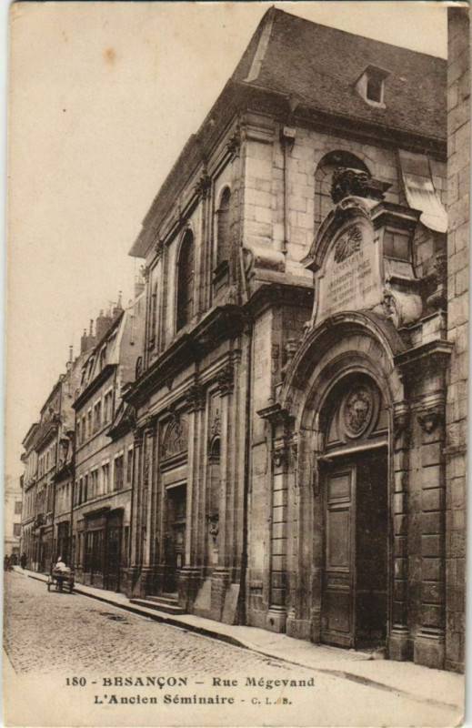 Carte postale ancienne Besancon Rue Megevand ,Ancien Seminaire France à Besançon