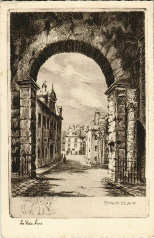 Carte postale ancienne Besancon Porte Noire France à Besançon
