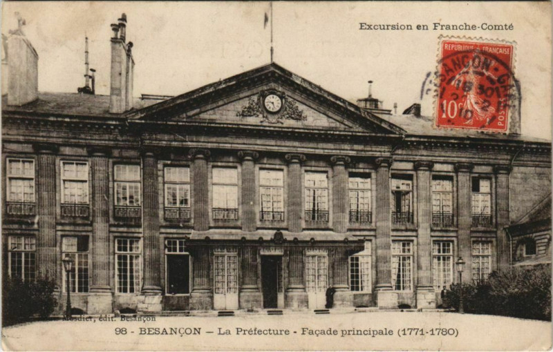Carte postale ancienne Besancon - La Préfecture - Facade Principale à Besançon
