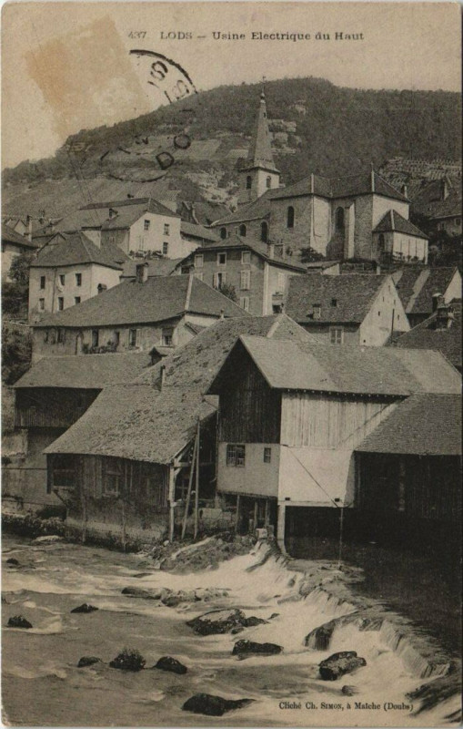 Carte postale ancienne Lods - Usine electrique du Haut à Lods